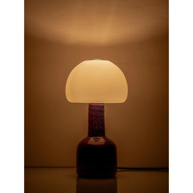 Mid-Century Modern Ceramic and Opaline Glass Table Lamp by Jaap Ravelli, 1950s For Sale - Image 9 of 12