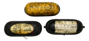 Collection of 19th Century Decorative Chinese Hand Carved Spectacle Cases - Set of 3