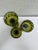 Midcentury Set of Three Green Glass Candleholders For Sale - Image 4 of 8