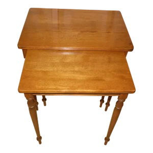 Vintage Mid Century Baumritter Solid Maple Nesting Tables C. 1959