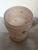 Mid-Century Modern Vintage Gold Fleur De Lis Motif on Pale Pink Glass Hollywood Regency Vase For Sale - Image 3 of 7