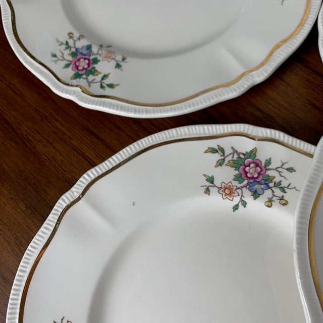 Chantilly Model Dessert Plates from Longchamp, 1950s, Set of 10 For Sale - Image 4 of 13