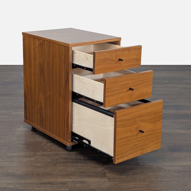 Modern Room & Board Sequel 3-Drawer Wood Mobile Cabinet For Sale - Image 3 of 10