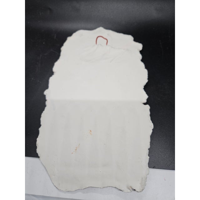 Vintage Signed Plaster Pink White Crane Seagull Wall Artwork For Sale - Image 4 of 4