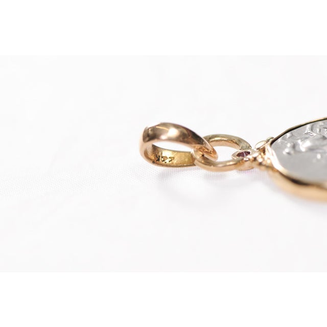 Contemporary 15th Century Naked Taras Didrachm Pendant W 18k Gold For Sale - Image 3 of 13