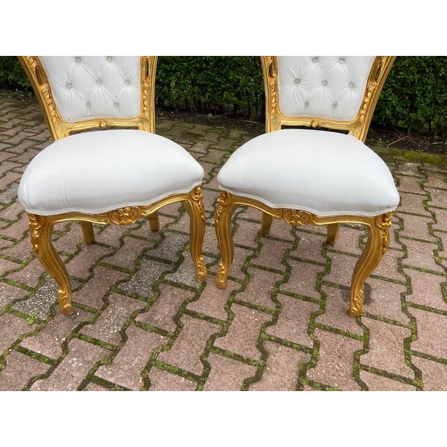 Gold Late 20th Italian Baroque Gold Beech Dining Chairs Set 4 For Sale - Image 8 of 14