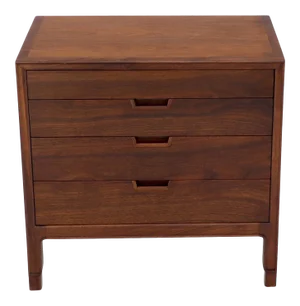 John Stuart Walnut 4 Drawer Bachelor Chest Small Dresser