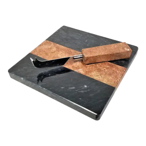 1970s Georges Briard Marble Cheese Board and Knife