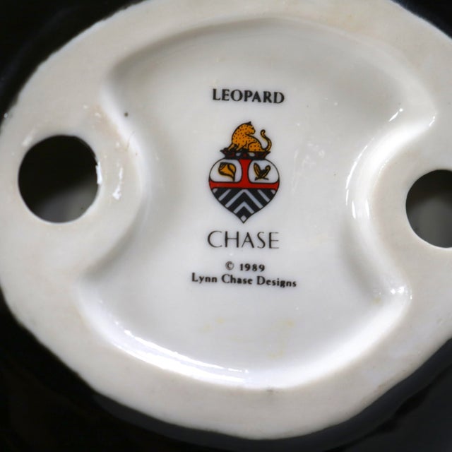 Orange 1990s Lynn Chase Porcelain Leopard Figurine For Sale - Image 8 of 9