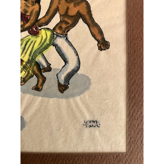 A Set of Two Original Woodblock Prints of 1940s Tahitian Life, by Wolfgang Wolff For Sale - Image 4 of 9