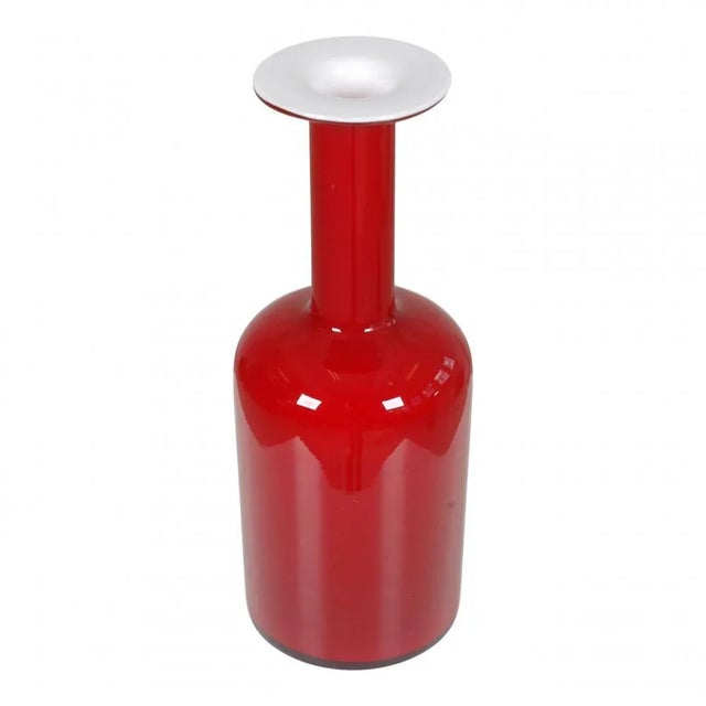 Otto Brauer/Holmegaard dark red glass vase. H: 25 , D: 9. No defects.