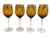 1960s Vintage Amber & Gold Gilt Bohemian Decanter & 4 Wine Glasses. MCM For Sale - Image 5 of 11
