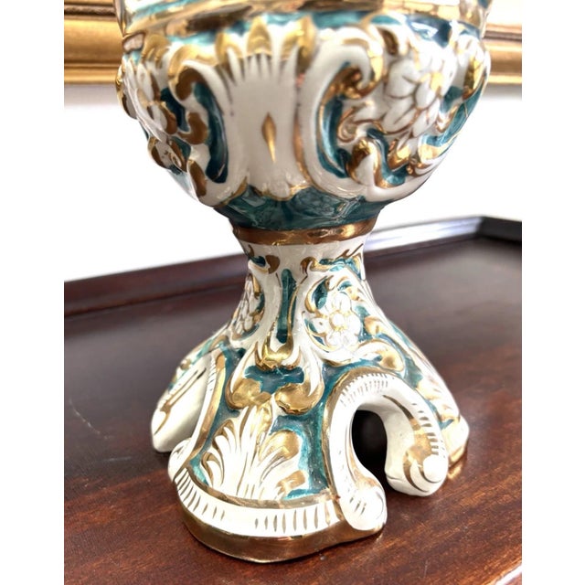 Vintage Italian Women Themed Capodimonte Porcelain Pedestal Vase 14.5” For Sale In Baltimore - Image 6 of 10
