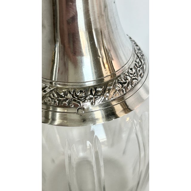 Antique French Baccarat Crystal Sterling Silver Liquor Decanter Ravinet d'Enfert For Sale - Image 4 of 8