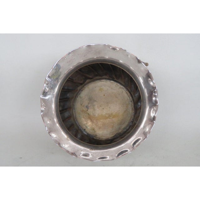 Silver Plated Cachepot Rose Bowl Round Fluted Flower Vase Ruffle Rim 5072b For Sale In Miami - Image 6 of 10