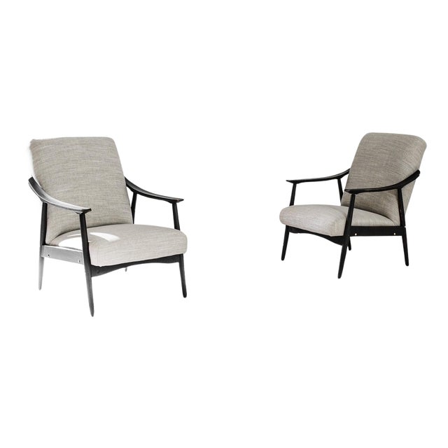 1960s Czech Wooden Armchairs, a Pair For Sale