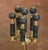 French Mid-Century French Brass and Green Marble Five-Piece Fireplace Tool Set For Sale - Image 3 of 9