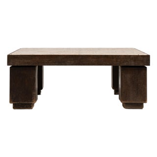 1970s Brutalist Coffee Table with Travertine Top For Sale
