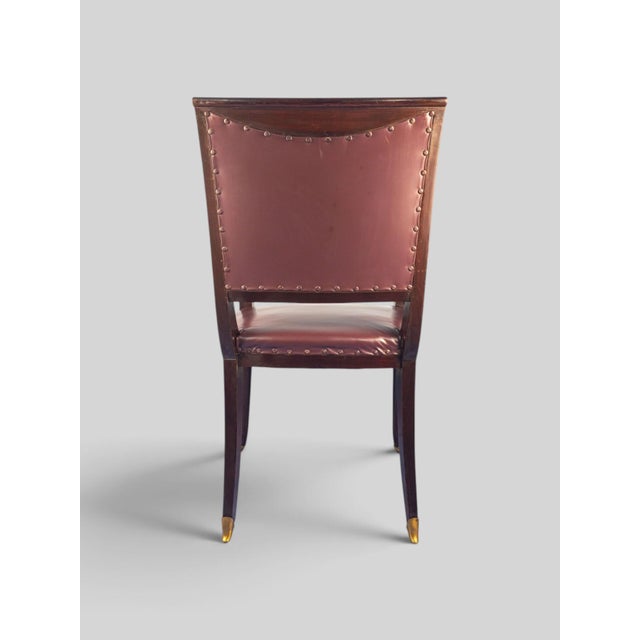 1950s Mid-Century Italian Leather Desk Armchair by Vittorio Dassi, 1950s For Sale - Image 5 of 16