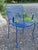 Vintage Wrought Iron Patio Set Painted Ford Blue, 3 Pieces For Sale - Image 11 of 18