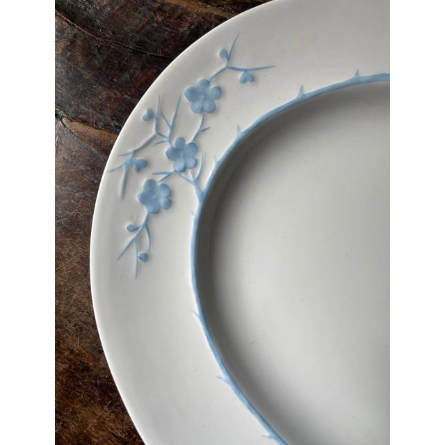 Early 20th Century Large 15” Platter Spode Blanche De Chine Cherry Blossom English Ironstone Grand Millennial Decor For Sale In Chicago - Image 6 of 9