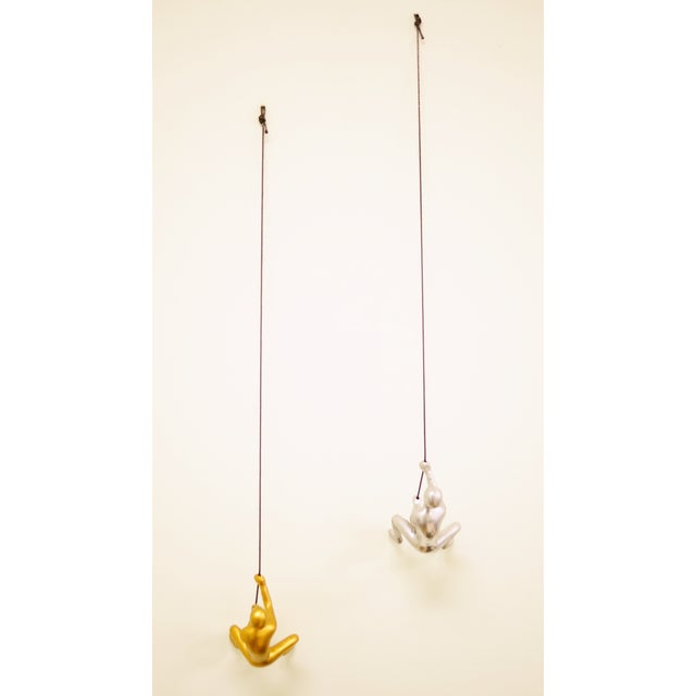 2020s Climbing Man Wall Art Home Decor Silver & Gold For Sale - Image 5 of 5