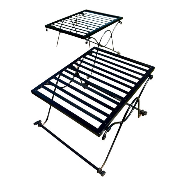 Early Salterini Wrought Iron Side Tables, a Pair For Sale