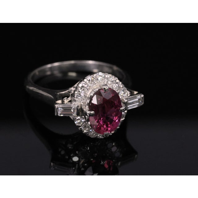 Late 20th Century 1.98ct Gia Thai Untreated - No Heat Ruby & 0.49ct Diamond Platinum Ring Size 7 For Sale - Image 17 of 18