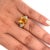 Early 20th Century Vintage 6 Carat Oval Cut Orange Topaz and Round Cut Diamond Ring in 18K Solid Go, Size 7.75 For Sale - Image 5 of 5