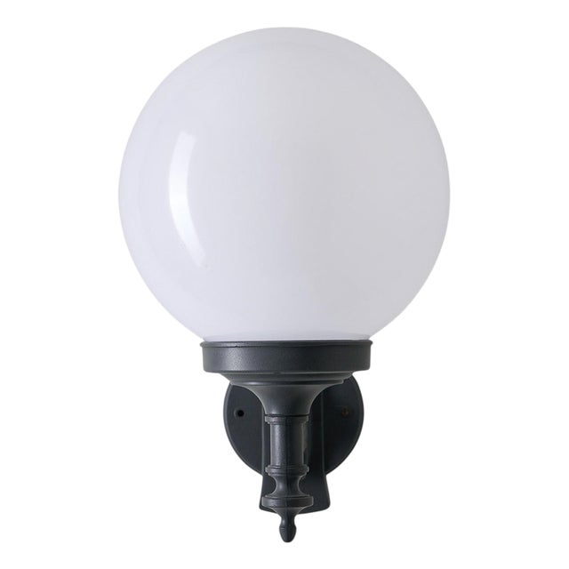 Garden Globe Sconce in Cast Metal with Translucent Shade from Lothus, 1980s For Sale