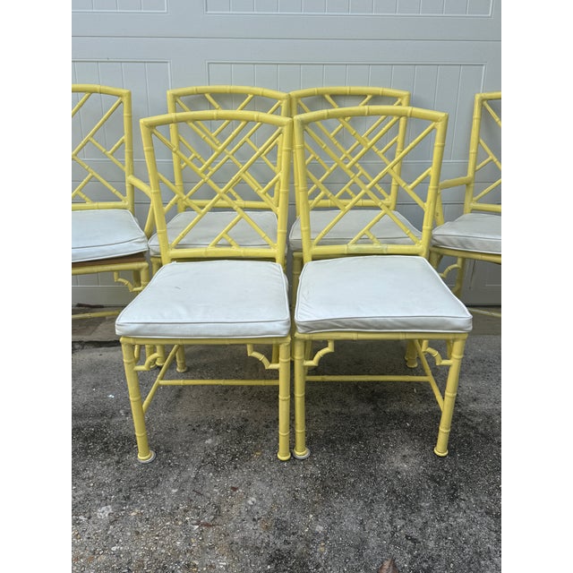 1960s Phyllis Morris for Kessler Faux Bamboo Patio Chairs - Set of 6 For Sale - Image 16 of 17