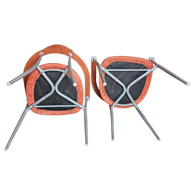 1980s Attributed to Post Modern Italian Pair of "Stiletto" Chairs For Sale - Image 10 of 11