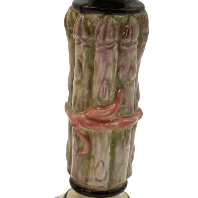 Pair of Limited Edition Asparagus Form Studio Ceramic Candlesticks by Prince Alexander 1981 (1/9) For Sale In Miami - Image 6 of 11