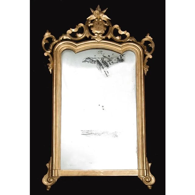 19th Century Neapolitan Mirror in Golden and Carved Wood from Luigi Filippo For Sale - Image 4 of 4
