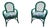 Mid 20th Century Green Bamboo Chairs - A Pair For Sale