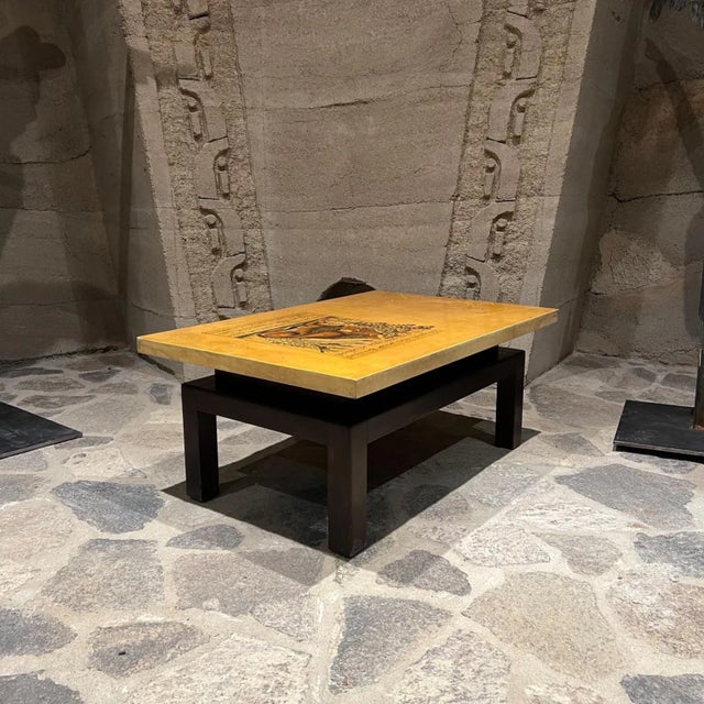 Mid-Century Modern 1970s María Teresa Méndez Lion and Lioness Persian Art Coffee Table Mexico City For Sale - Image 3 of 13