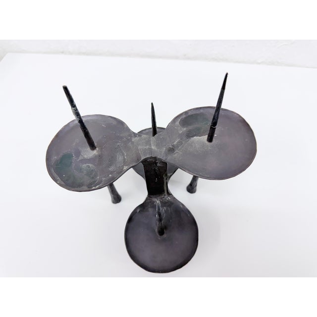 Brutalist Bronze 4-Candleholder by Manfred Bergmeister, 1970s For Sale - Image 6 of 10