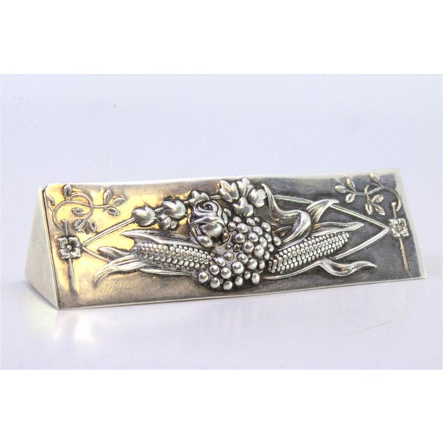 Silver Toothpick Holder in Triangular Shape For Sale - Image 5 of 7