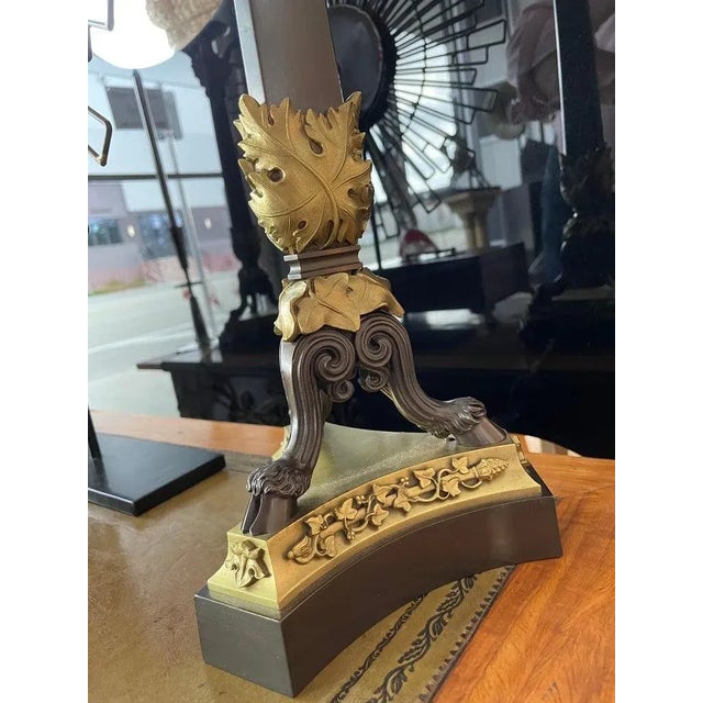 Pair of French Empire Revival Candelabra Lamps Bronze For Sale - Image 11 of 13