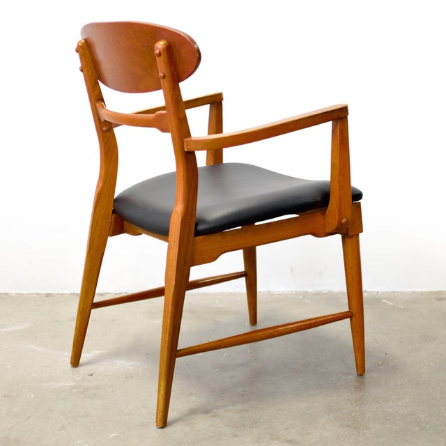 Lane “Copenhagen” Set of 5 Walnut Dining Chairs For Sale - Image 12 of 16