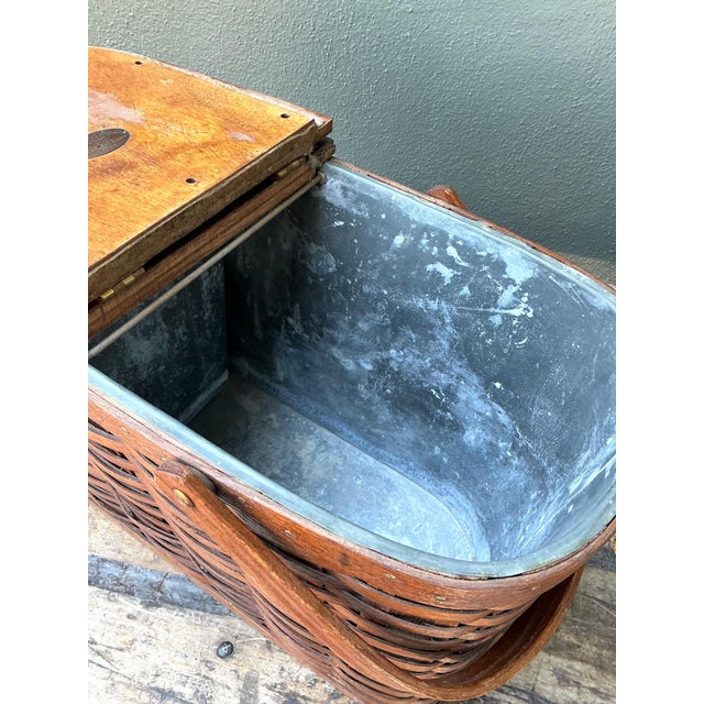 Vintage 1940s Abercrombie and Fitch Woven Picnic Basket For Sale - Image 16 of 18