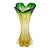 Mid-Century Italian Vase in Green Yellow Murano Glass, 1960 For Sale