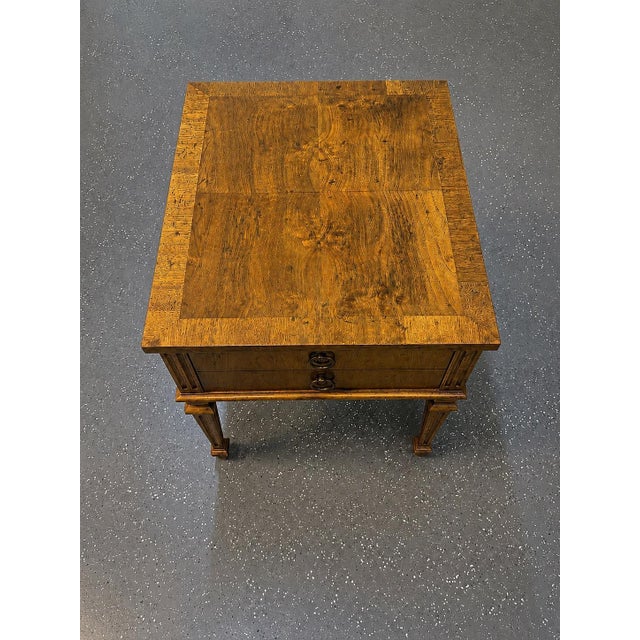 1960s 1960’s Heritage Furniture Burl Wood Nightstands (A Pair) For Sale - Image 5 of 11