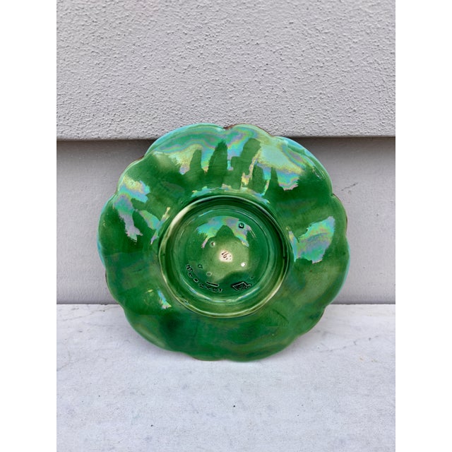 Minton Victorian Majolica Aqua Oyster Plate by Minton, Ceramic, England, 1880 For Sale - Image 4 of 4