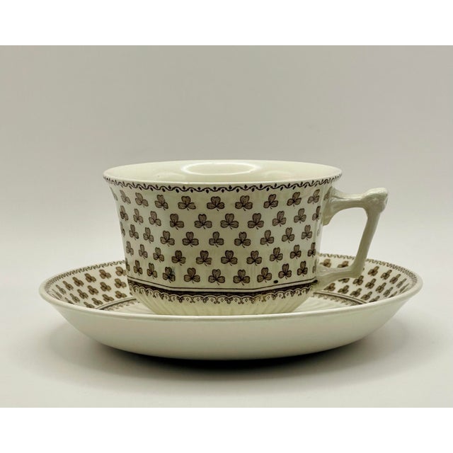 Vintage Wm. Adams & Sons “Sharon” Ironstone Teacup and Saucer For Sale - Image 9 of 9