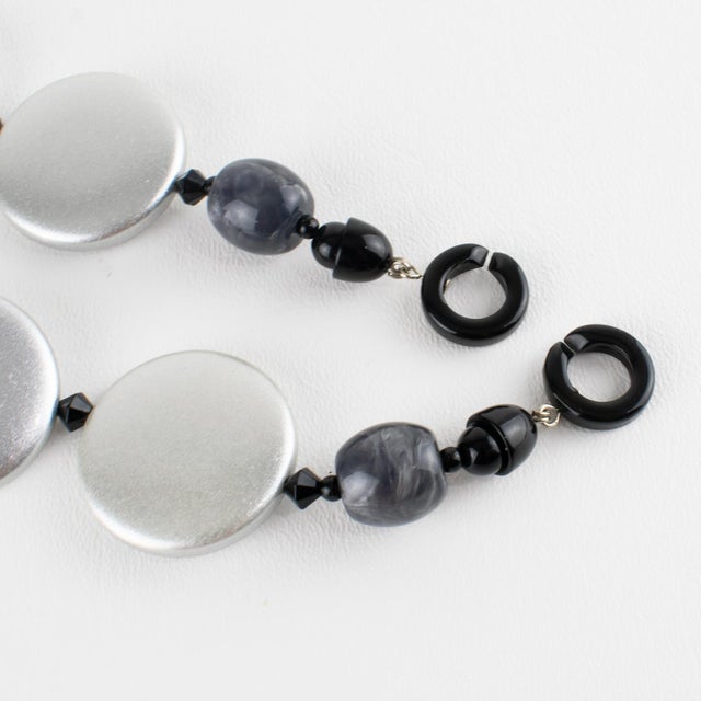 Angela Caputi Pearlized Silver Resin Necklace For Sale - Image 9 of 9