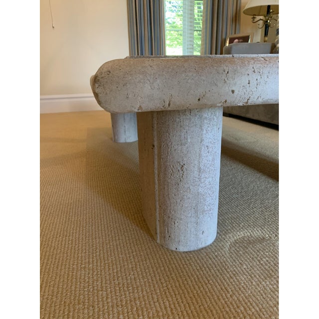 Stone 1980s Rectangular Travertine Stone Coffee Table For Sale - Image 7 of 7