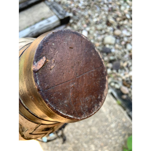 Rustic Vintage Brown White Southwestern Design Pottery Unsigned For Sale - Image 3 of 6
