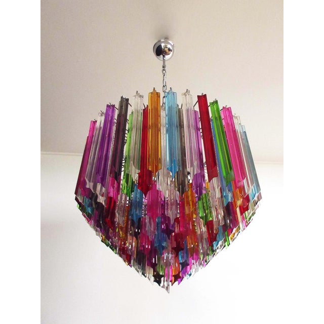 Modern Quadriedri Murano Glass Chandelier with 163 Trasparent Prism Quadriedri, 1990s For Sale - Image 4 of 18
