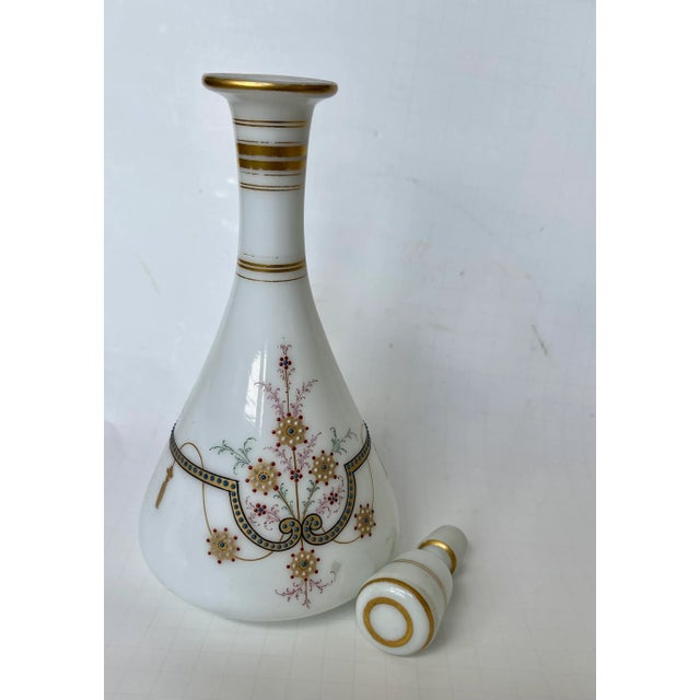 Glass Mid 19th Century French White Opaline Bottle Napoleon III For Sale - Image 7 of 12